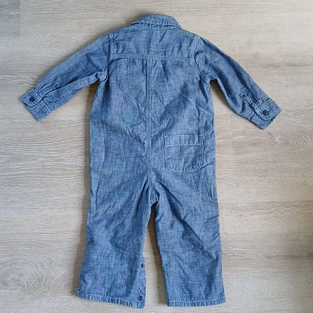 Baby GAP 1969 Jumpsuit Lightweight Chambray w/Jersey Lining Cotton Blue